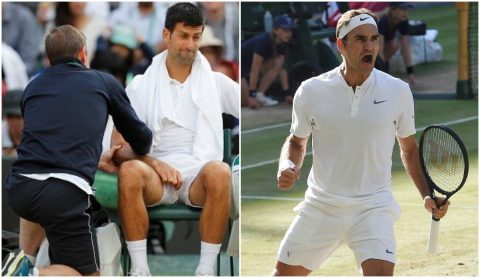 Tứ kết Wimbledon 2017: Djokovic bỏ cuộc, Federer xuất sắc tiến vào bán kết Wimbledon