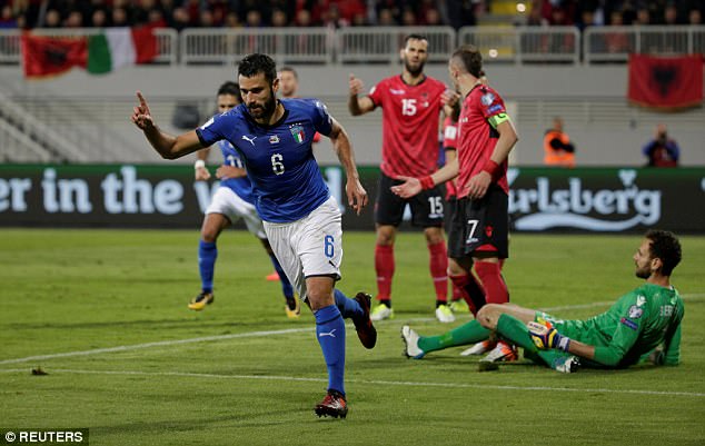 Candreva lập công, Italia nhọc nhằn vượt qua tí hon Albania ở lượt trận cuối