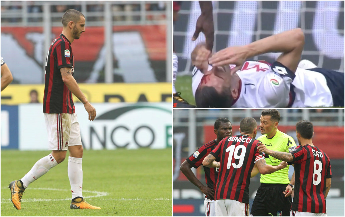 CHÙM ẢNH: Đánh người chảy máu đầu, thảm họa Bonucci khiến fan Milan bức xúc, đòi tước băng thủ quân