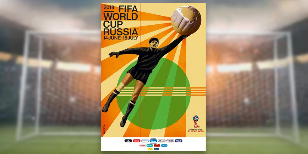 “Nhện đen” vĩ đại Lev Yashin trên poster World Cup 2018 vừa ra mắt