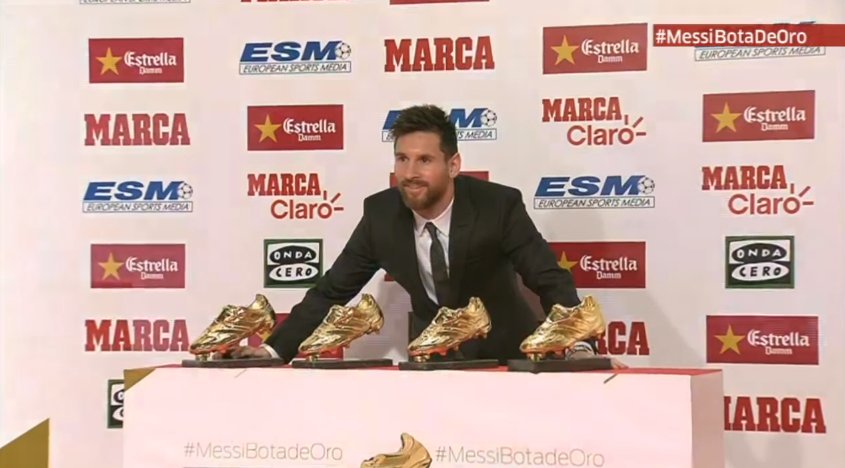 Messi lần thứ 4 giật giải “Chiếc giày vàng”, cân bằng kỷ lục với đại kình địch Ronaldo