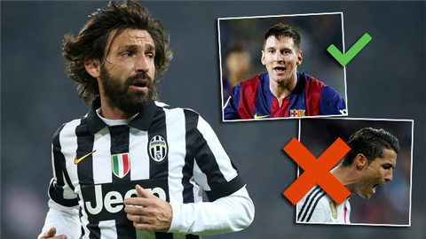 Pirlo chọn Messi, thẳng tay loại Ronaldo khỏi đội hình trong mơ siêu khủng của mình