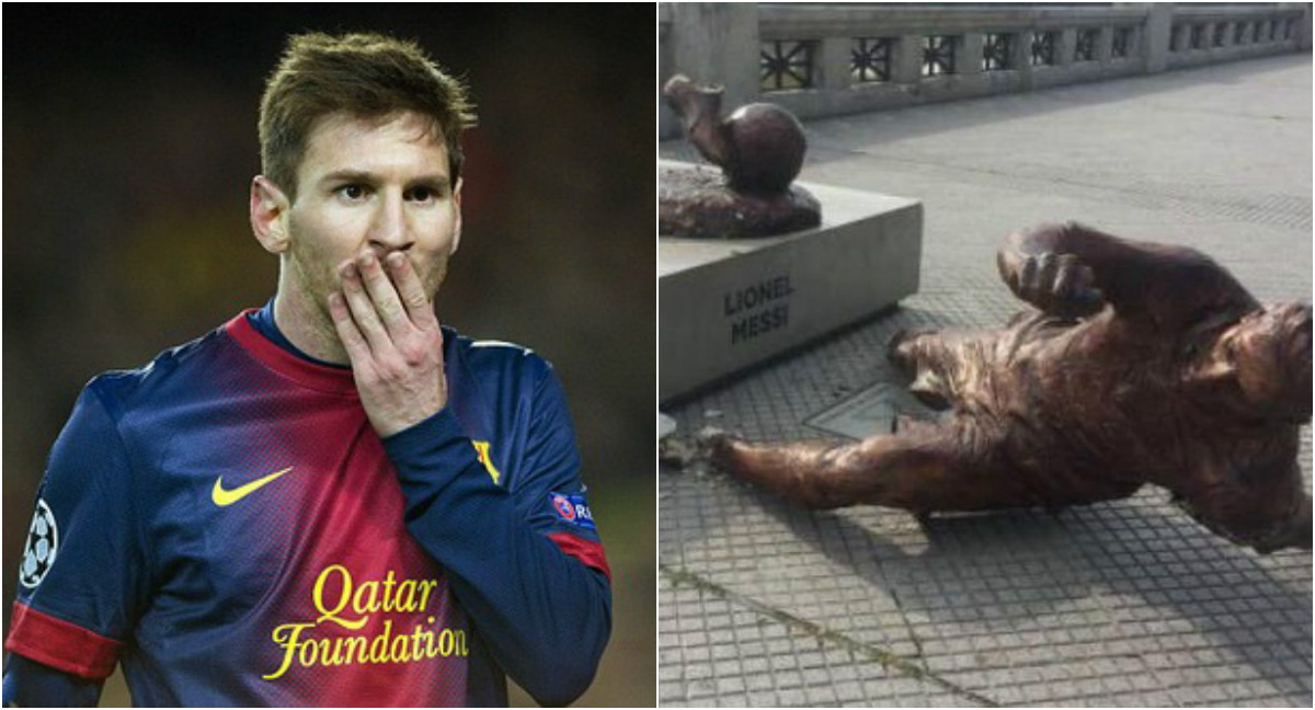 NÓNG: Tượng Messi lại bị ‘lật đổ’ tại thủ đô Buenos Aires của Argentina