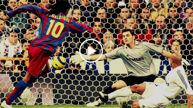 VIDEO: Siêu kinh điển Real – Barca, nơi “Ma thuật” Ronaldinho che mờ Rô béo, “hạ gục” fan Real