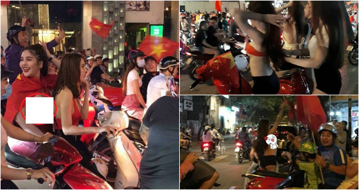 SỐC với màn ăn mừng “hở bạo” của fan nữ sau khi U23 Việt Nam lập chiến tích lịch sử