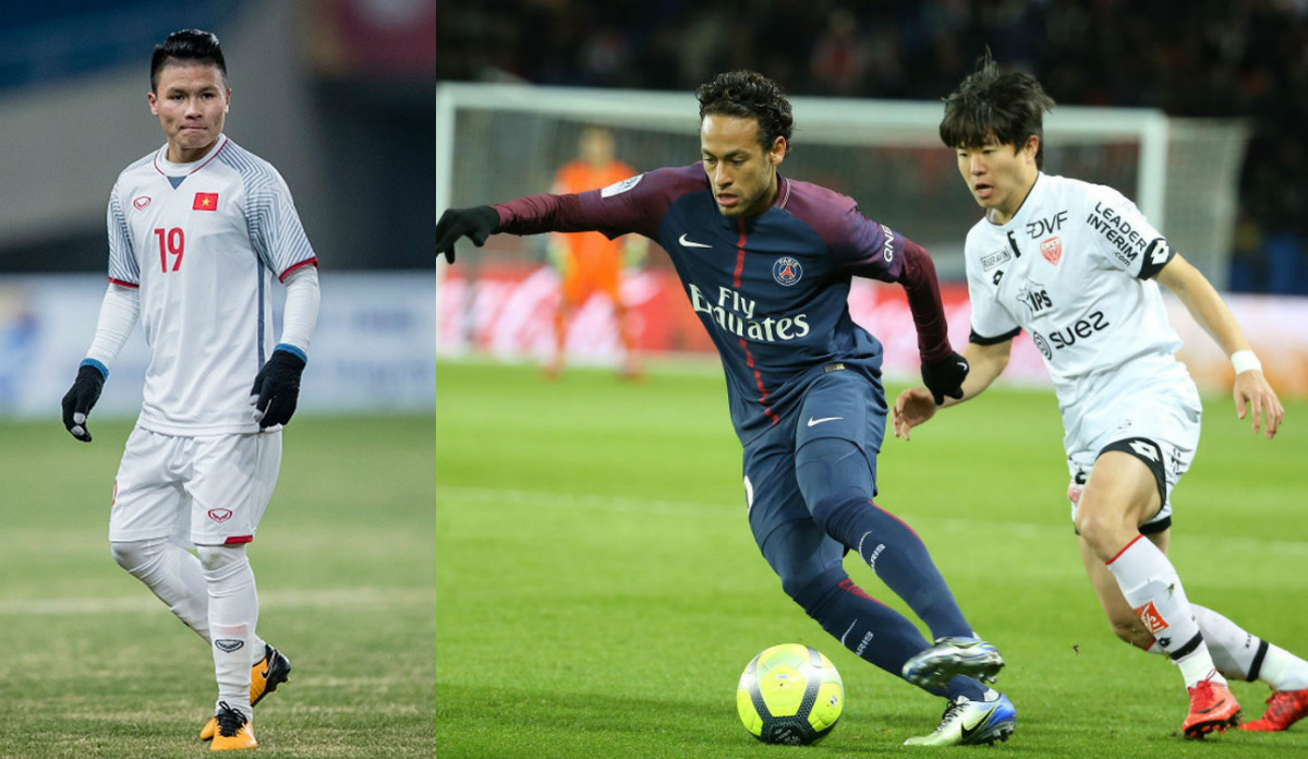 Cũng ghi 5 bàn, cũng đứng sau tiền đạo Qatar, cũng chân trái như Quang Hải, chân sút này đã được “chiến” với Neymar