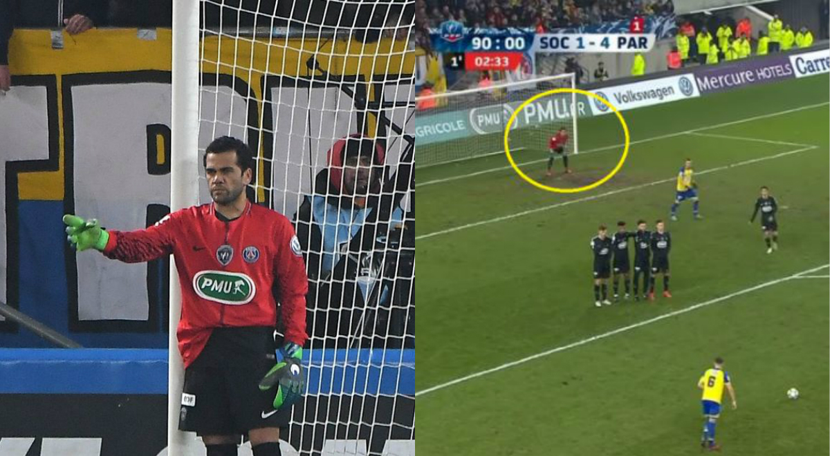 Thủ môn PSG bị đuổi, Dani Alves lập tức xỏ găng vào bắt gôn và cái kết không thể tin nổi