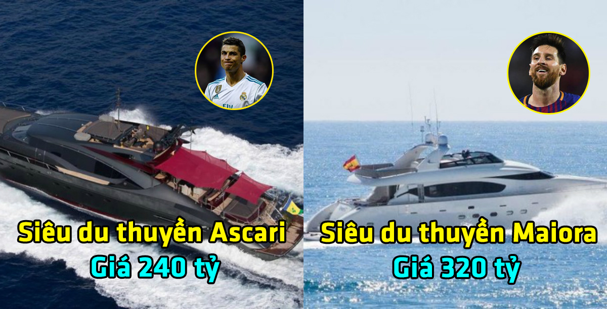 KHÁM PHÁ 5 chiếc siêu du thuyền đắt giá nhất giới cầu thủ: Messi cho Ronaldo “ngửi khói”!