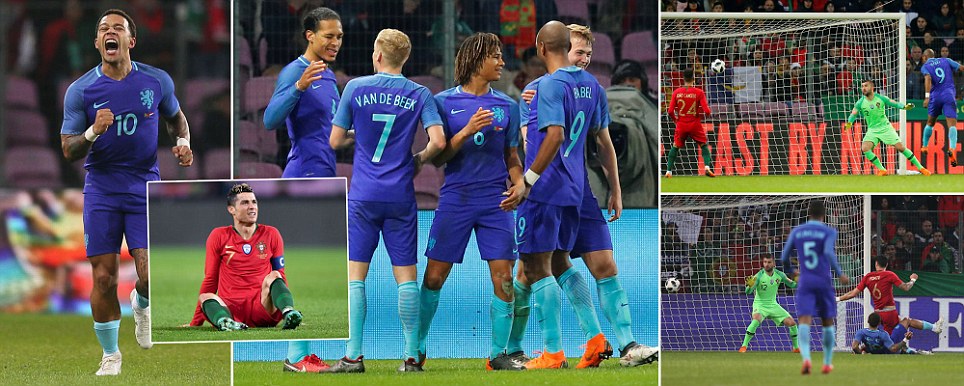 Depay “đè mặt” Ronaldo, Hà Lan vùi dập thê thảm Bồ Đào Nha bằng tỉ số khó tin