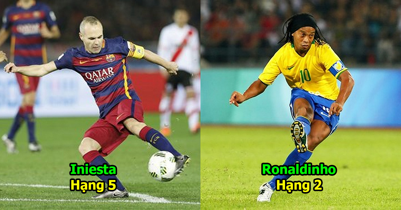 Top 9 siêu sao chơi bóng đẹp mắt nhưng hiệu quả nhất: Được cả TG kính nể nhưng Ronaldinho vẫn phải “quỳ gối” trước đàn em