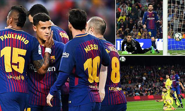 Messi tiếp tục lập siêu phẩm, Barcelona vùi dập kinh hoàng Villarreal