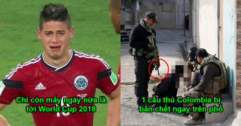 CỰC SỐC: Đồng đội của James Rodriguez bị bắn chết ngay giữa phố ngay trước thềm World Cup