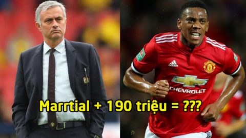 ĐIÊN RỒ: Mourinho chơi bài “siêu dị”, 190 triệu + Martial giật thương vụ khủng nhất mùa Hè