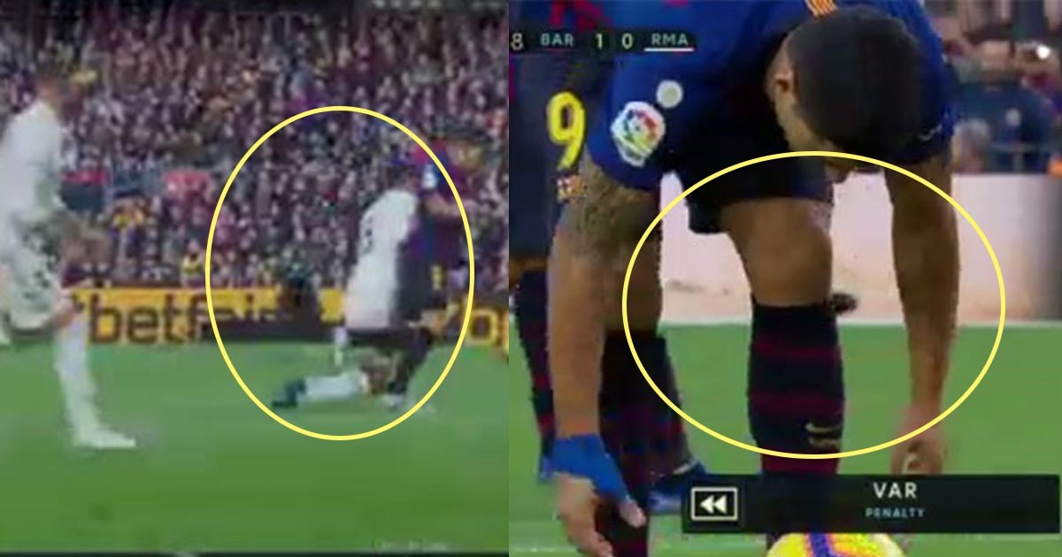 Cận cảnh pha penalty đầy tranh cãi mà trọng tài cho Barca hưởng, Real sắp chìm nghỉm đến nơi rồi