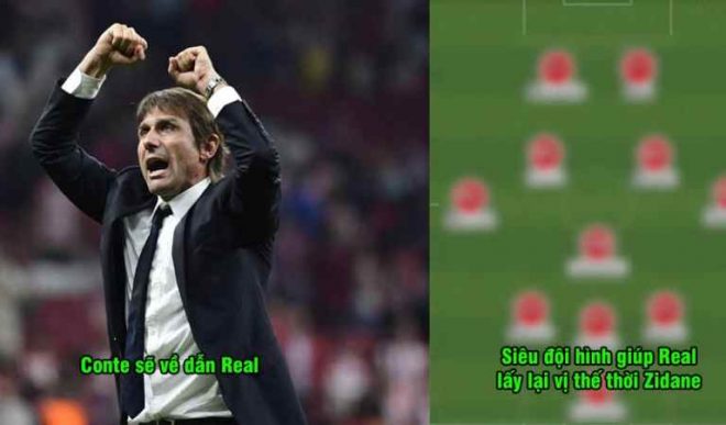 Conte chỉ còn đếm giờ về dẫn dắt Real, siêu đội hình 3-5-2 này sẽ lấy lại vinh quang thời Zidane
