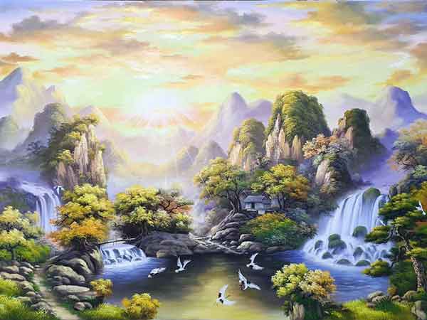 Tranh núi non mang lại sự bảo vệ và giúp gia chủ mệnh Thổ duy trì sự ổn định trong sự nghiệp